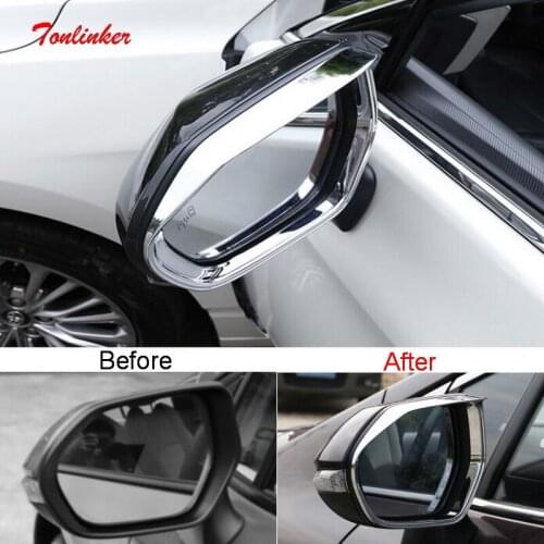 Tonlinker Exterior Car Rearview Mirror rain Eyebrow Covers for Toyota Corolla 2019-20 Car Styling 2 PCS ABS Chrome Cover Sticker