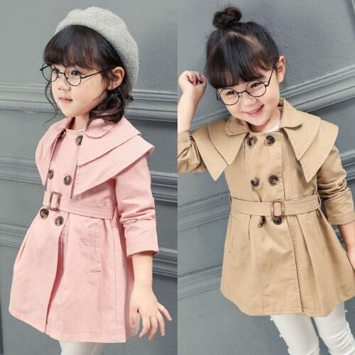New Baby Girl Trench Coat Khaki RED Pink Color Girls Blazer Camperas Ninos Girls Jacket 6BCT114