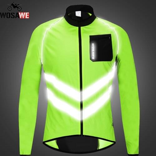WOSAWE Reflective Safety Jackets Men Windproof Waterproof Moto Rider Long Sleeve coat jacket Motorcycle Clothing