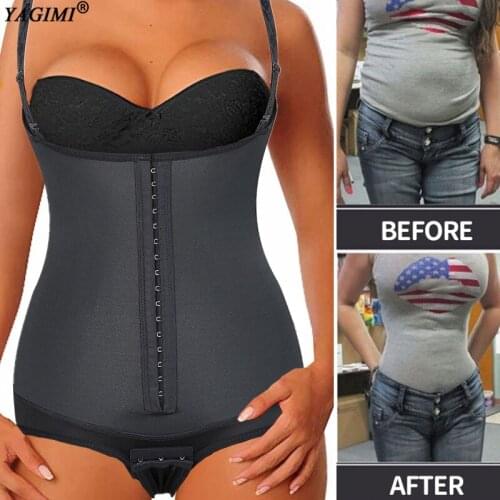 YAGIMI Latex Vest Women Slimming Corset Waist Trainer Body Shaper Workout Sweat Vest Shapewear Fajas Colombian with Hook Shaper