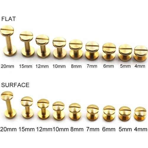 10pcs Belt Accessories Rivets Handmade DIY Bags with Pure Copper Screws Buttons Bags Fasteners Leather Sewing Accessories