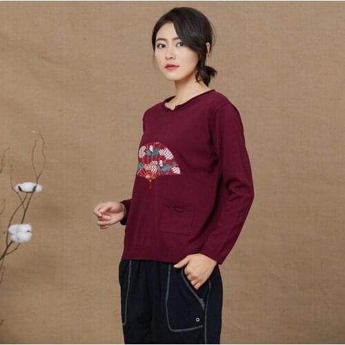 Womens Sweaters 2020 Autumn Winter Casual round Neck Women Pullover Sweater printing Long Sleeve Loose pure cotton Knitted Top