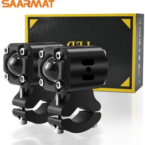 1set 12V Led moto headlight Auxiliary lighting 6000K white Hi/Lo Beam Mini Lens 12000LM motorbike Fog Light For Bicycles Cars