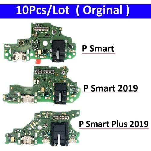 10Pcs/Lot,Dock Connector Micro USB Charger Charging Port Flex Cable Microphone Board For Huawei P Smart Plus 2019 USB Board