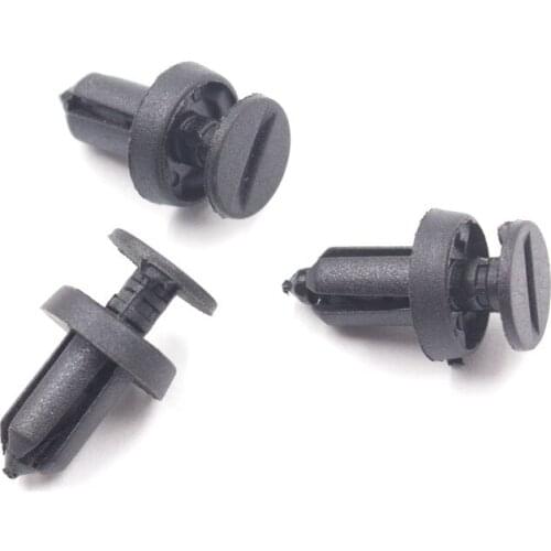 100Pcs Push in 6mm Type Plastic Rivet Fits Bumper Fender Door Panel Trim Fastener Clips