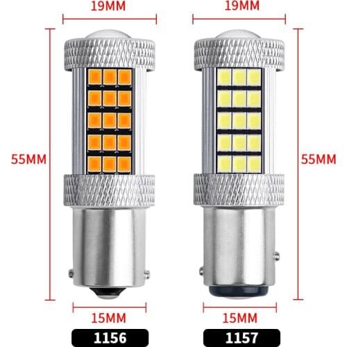 2Pcs High Bright Canbus Error Free 1156 BA15S P21W 1157 BAY15D P21 5W Car Led Turn Signal Lamp Auto Brake Bulb Reverse Light 12V