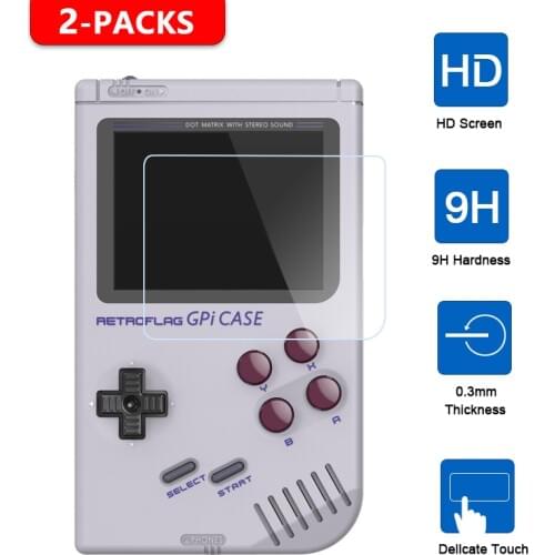 2Pcs Tempered Glass Screen Protector for Retroflag GPi CASE (Full Cover the LCD Screen)