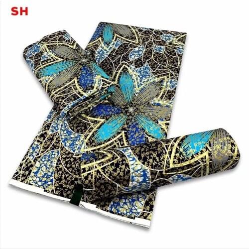 2021 African Print Fabric Cotton 100% High Quality Golden Ankara Fabric African Real Wax Print Fabric For Sewing 6yard/piece