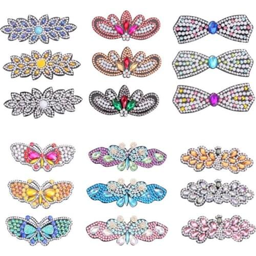 DIY Diamond Painting 3 PCS Hair Clip Barrette Butterfly Rhinestone Hair Clip DIY Handmade Bobby Pin Hairpin Hair Styling Decor