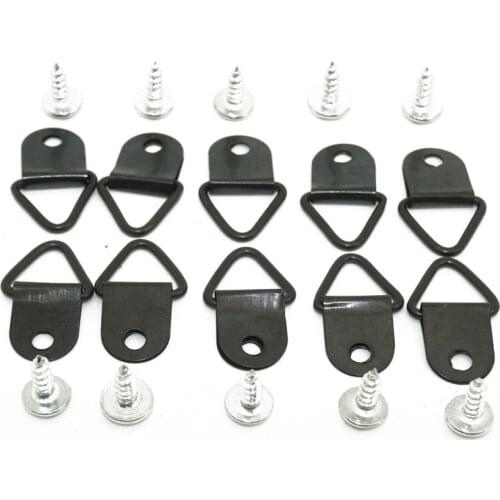 50 PCS/Lot Free Shipping Black D-Ring Hanging Picture Frame Hook Painting Mirror Hanger & Screw