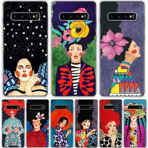 Abstract Colorful Girl Phone Case for Samsung Galaxy A51 A71 A50 A70 A40 A30 A20E A10 A01 A21 A41 M30S A6 A7 A8 A9 Plus + Cover
