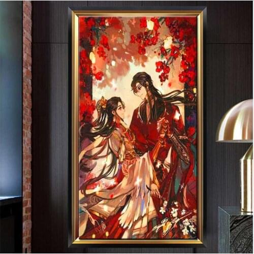 Diamond Painting Tian Guan Ci Fu Full Diamond Embroidery Rhinestones Cross Stitch Diamond Mosaic Fantasy Anime lovers I6