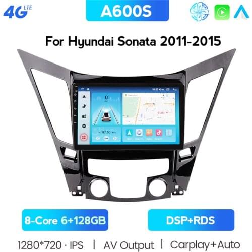 6GB+128GB Android 10.0 System For Hyundai Sonata 2011-2015 Car Radio Multimedia Video Player Navigation GPS 2 Din Dvd No CD Slot