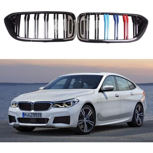 Car Auto Two Fin Grille Front Bumper Grill For BMW 6 Series GT G32 640i 630i 2018 ABS