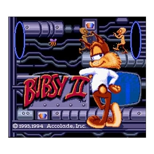 Bubsy II NTSC Version 16 Bit 46 Pin Big Gray Game Card For USA Game Players