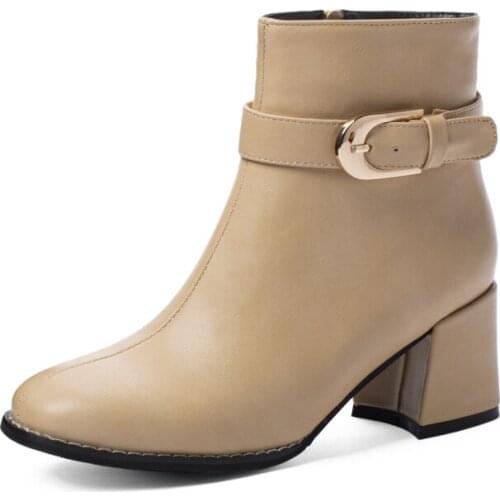 Big Size Simple decorative boots boots women shoes ankle boots for women ladies boots shoes woman winter