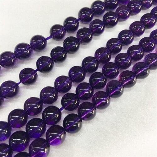 6-12MM 1Strand/Pack Natural Crystal Purple Quartz Strands Semi-precious Stone Bead Jewelry Loose Beads