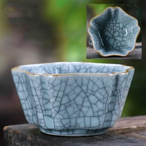 Cracked glaze crackle tea cup geyao Porcelain coffee cup Kiln opening Celadon Bowl Celadon Crackle Teacup Accessories