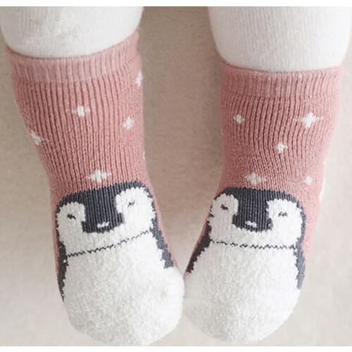 Kids Socks Warm Coral Fleece Baby Winter Socks Cotton Boys Girls Footwear Thick Children Animal Socks Anti Slip Indoor Cute Cute
