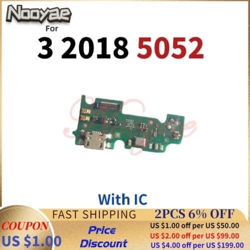 For Alcatel 3 2018 5052 5052D 5052Y USB Dock Charging Port Charger Plug Board Flex Cable With Microphone MIC + Tracking