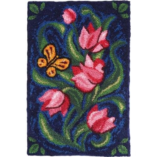 Tapestry kit Flowers Latch Hook Rug Kits With Printed Canvas Crafts for Adults Foamiran for Needlework Home Decoration