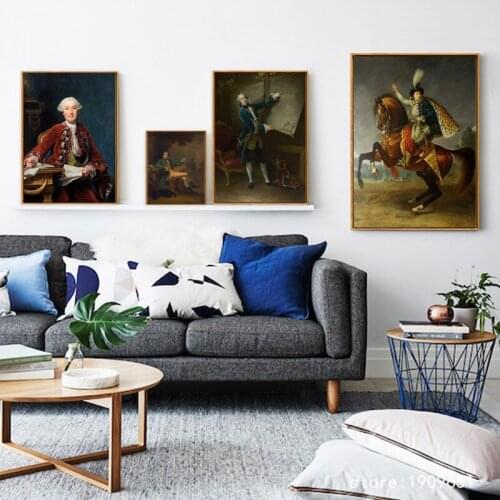 Cotton no frame classical palace figures man general canvas printings oil painting printed on cotton wall art decoration picture