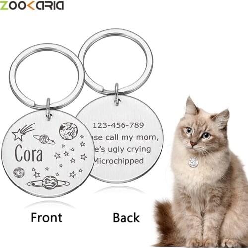 Pet ID Personalized Cat Dog Tag Collar Accessories Dogs Anti-lost Name Tags Custom Engraved Necklace Chain Charm Pets Supplies