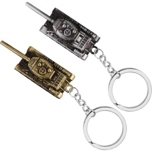Game Retro Men And Women Key Chain 46G Heavy Weapon 3D Tank IS Series Alloy Material Mens Car Jewelry Gift Direct Sales