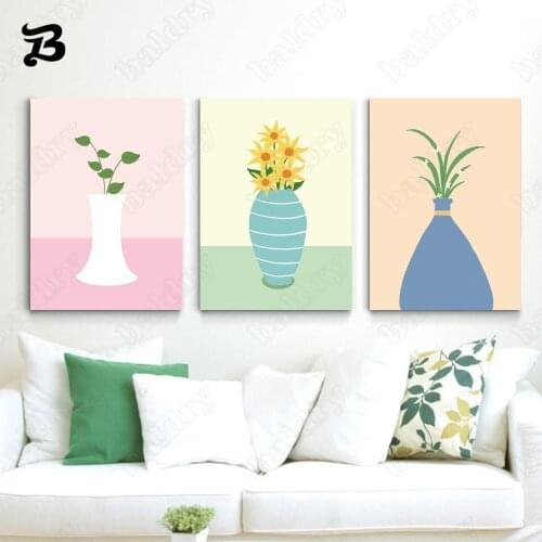 Canvas Painting Nordic Style Minimalist Painting Lavender Bonsai Art Canvas Posters Prints for Living Room Home Wall Decoration