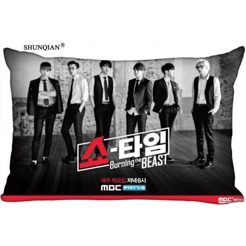 Korean Pop BEAST Rectangle Pillowcase Zipper Wedding Custom Music Combination Pillow Case 40X60cm,50X75cm(two sides)Pillow Cover
