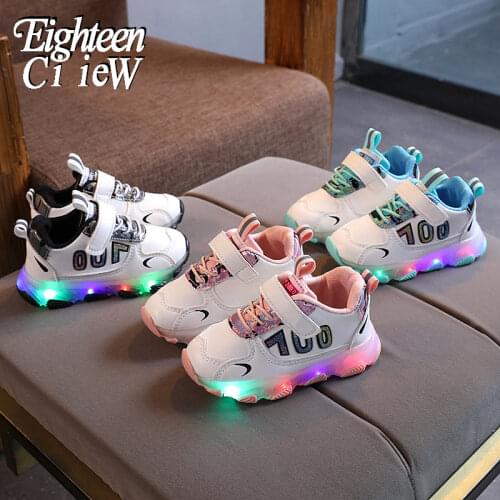 Size 21-30 Glowing Sneakers Training Shoes for Children Lightweight Sneakers Kids Led Shoes Children Sneakers with Illumination