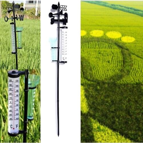 Garden Outdoor Weather Station Meteorological Measurer Vane Tool Wind Rain Gauge 19QB