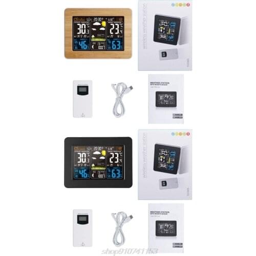 Forecast Weather Station Digital Alarm Clock RF Wireless Indoor Temperature Humidity Meter Barometer M12 21 Dropshipping