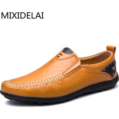 MIXIDELAI Fashion Casual Driving Shoes Genuine Leather Loafers Men Shoes 2021 New Men Loafers Luxury Flats Shoes Men Chaussure