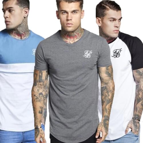 Mens T Shirt Sik Silk T-shirt Men Short Sleeve Shirt Casual Siksilk tshirt Tee Tops Silk Silk Man Shirt