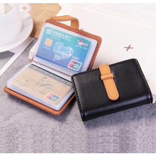 BISI GORO 2021 Mens PU Leather Multi-function Credit Card Bag Bank Business Card Holder Drivers License Holder Small Purse Top