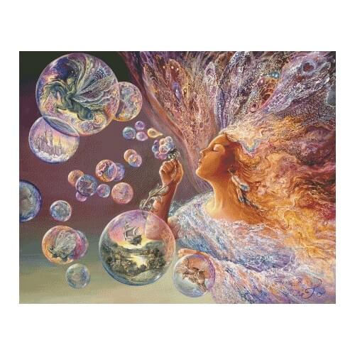 Needlework,Dream bubble beauty angel 14 Unprinted Embroidery,DIY Cross stitch kits,Art People Pattern Cross-Stitching Decor