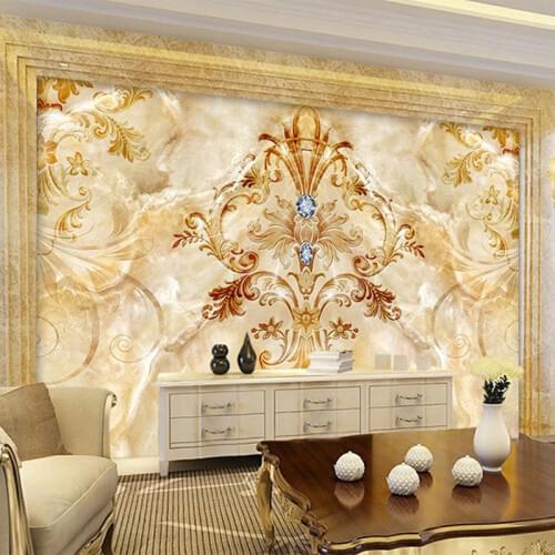 Custom Self-Adhesive Waterproof Mural Wallpaper European Style Fashion 3D Stereo Sapphire Marble Fresco Living Room TV Stickers