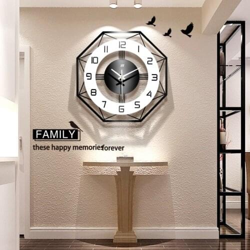Nordic simple light luxury style home decoration wall clock, living room bedroom creative fashion clock