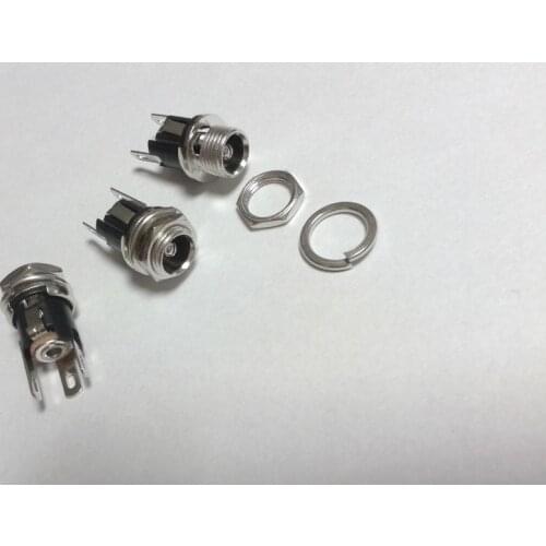 100pcs 5.5mm x 2.5mm DC Power Jack Socket Female Panel Mount Connectors New