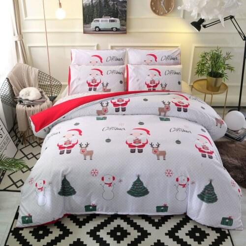 3D Merry Christmas Bedding Set Home Textile Santa Claus Bed Sheet Duvet Cover Comforter Childrens Bedding Sets Pillowcase Gift