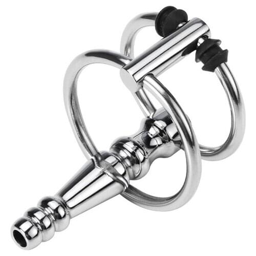 Sex Shop Metal Urethral Plug Catheter Urethra Stopper Stimulate Dilator Penis Urinary Plug with Cock Ring Sex Toys For Men Gay