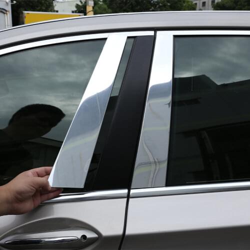 For BMW 7 Series G11 G12 730 740 750i 2016 2017 Car Accessories Polished Aluminum B C Window Pillar Post Kit Cover Trim 6 Pcs