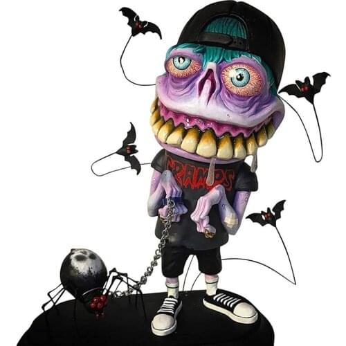 Angry Monster Statue Horror Big Mouth Monster Resin Ornament For Halloween Yard Garden Home Decor Accessories Party Supplies