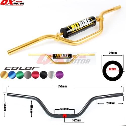 Universal Motorcycle L750mm 22mm Handlebar For 110 125 140 150 160 cc Russian Federation Dit Pit Bike MX Motocross ATV Quad