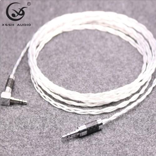 XSSH Audio YIVO DIY HIFI 7N PCOCC Plating Silver Mixed conductor 90 Degrees 3.5 to 3.5 Headphone Connector Audio Earphone Cable