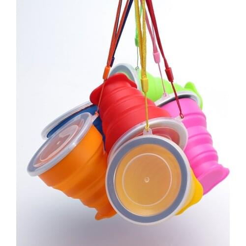 1 pcs Silicone Folding Cup Dstproof Cover Outdoor Coffee Cups Available Travel Telescopic Sport Water Cup Kitchen Tools Cocina