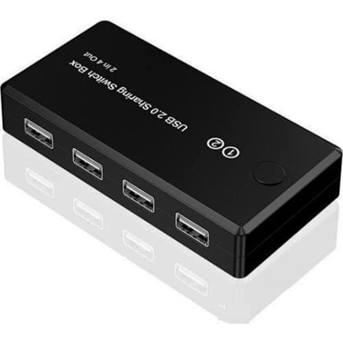 10pcs/lot 2 Port in 4 Port Out USB 2.0 KVM Switch for Keyboard Mouse Printer Sharing Box Hub for Computer Card Reader PC Mouse