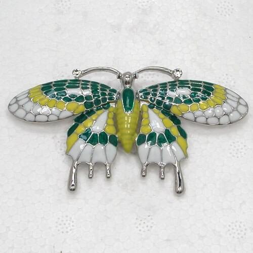 12pcs/lot Wholesale Fashion Brooch Rhinestone Enamel Butterfly Pin brooches C101638