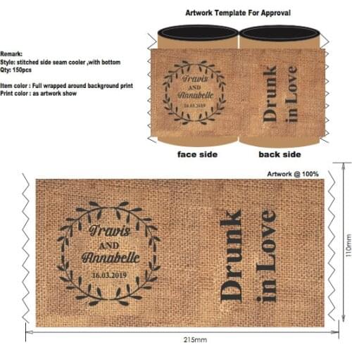 150pcs/lot Custom Print Your Logo Neoprene Can Coolers WITH BASE, Stubby Holders with LOGO printing for Gift ,Free shipping